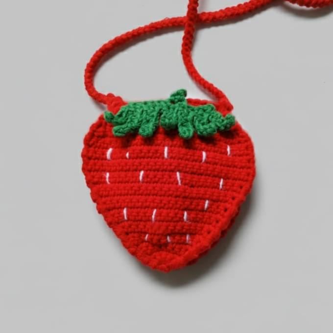yellow strawberry crochet bag